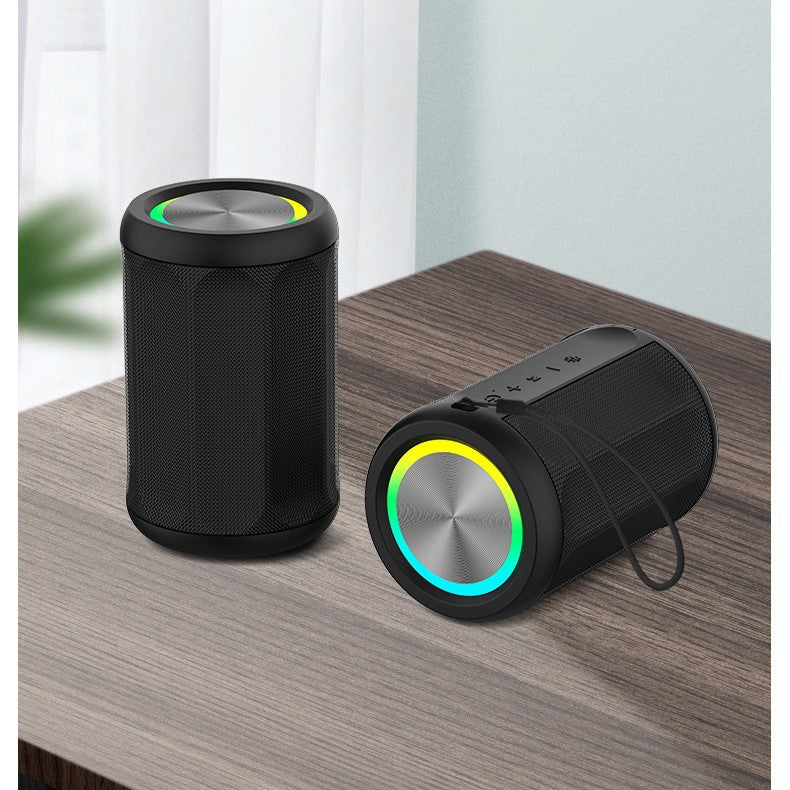Portable IPX6 Waterproof Bluetooth Speaker with RGB Rhythm Lights, Up to 12H Playtime Compact Outdoor Wireless Speaker for Camping Beach